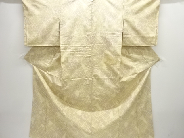 JAPANESE KIMONO / ANTIQUE KIMONO / SILK / TOKAMACHI TSUMUGI / WOVEN ABSTRACT